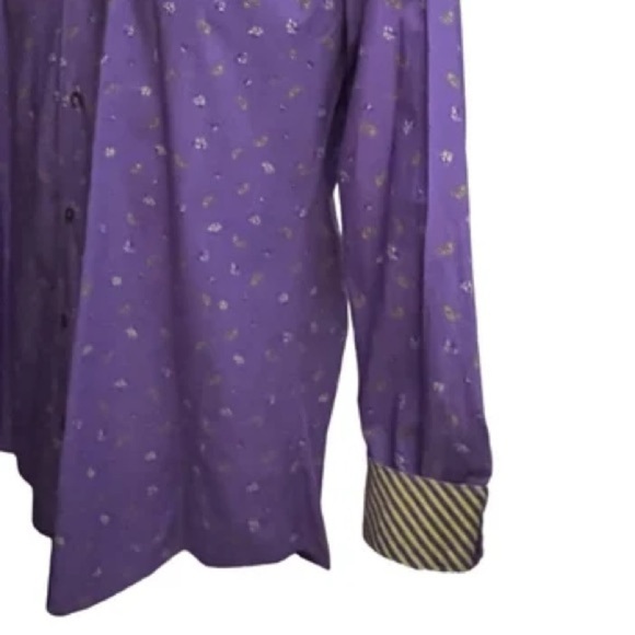 Jared Lang Men’s Purple Paisley Button Down Shirt Large - Picture 7 of 7
